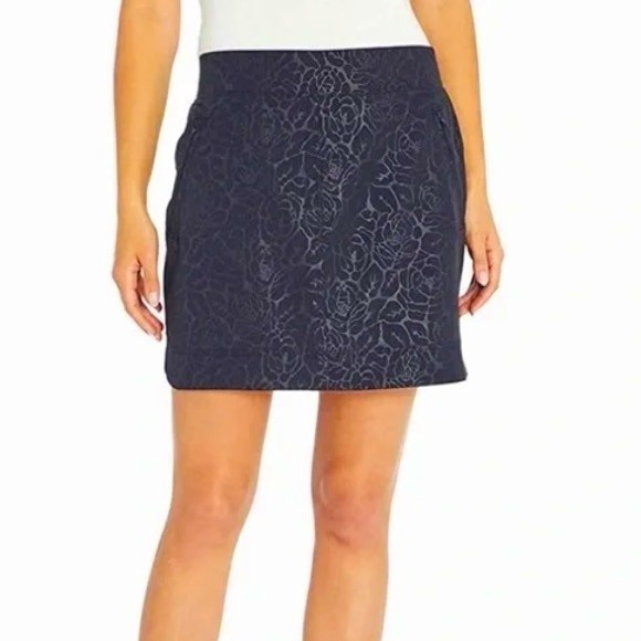 Orvis Women's Embossed Pull-On Active Skort Travel Skirt Pockets Size Medium - Picture 3 of 11